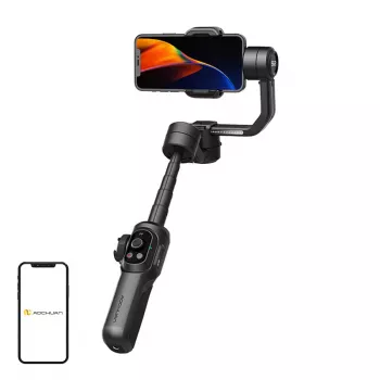 AOCHUAN S2 išmaniojo telefono 3 ašių gimbalinis stabilizatorius juodas