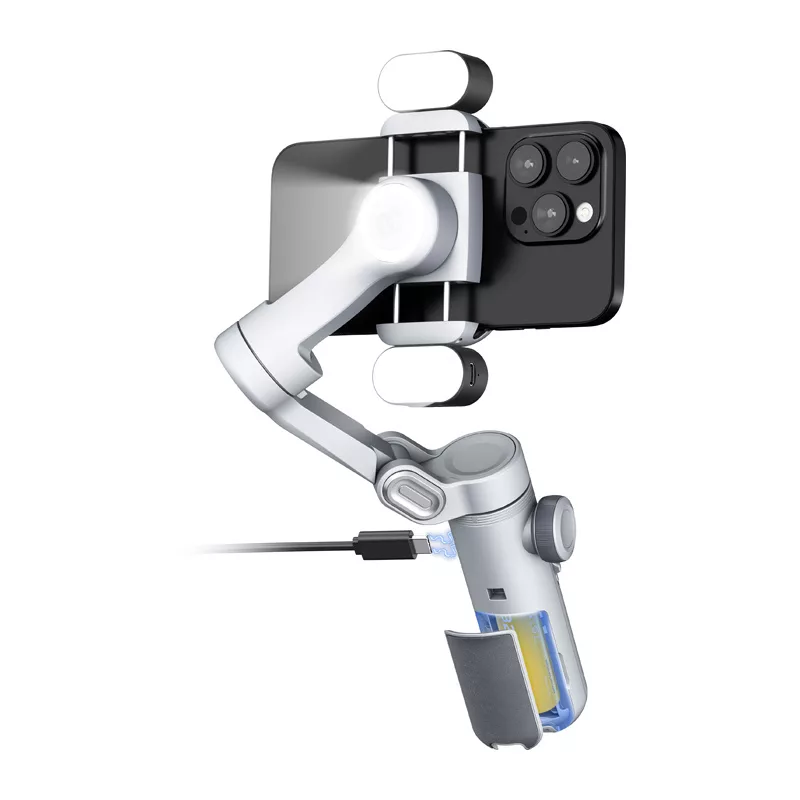 AOCHUAN X Pro 3 ašių gimbal su RGB apšvietimu (pilkas)