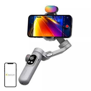 AOCHUAN X Pro 3 ašių gimbal su RGB apšvietimu (pilkas)