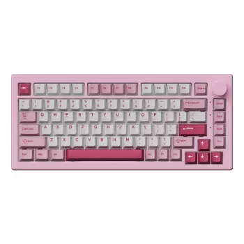 AKKO 5075 V3 mechaninė klaviatūra 75% 82 klavišų kelių režimų belaidė/Bluetooth/USB-C karštai keičiama PBT ASA RGB Gasket Mount juoda ir žydra