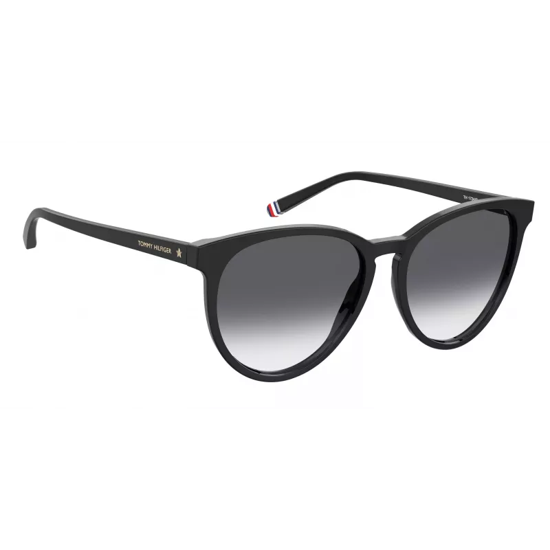 TOMMY HILFIGER Moteriški Akiniai Nuo Saulės TH1724S8079O – Juodas Rėmas, Pilki Lęšiai, 56mm