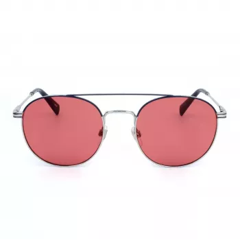 LEVI'S LV-1013-S-010 Unisex stačiakampiai akiniai nuo saulės – juodas rėmelis, pilki lęšiai, 54 mm