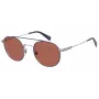 LEVI'S LV-1013-S-010 Unisex stačiakampiai akiniai nuo saulės – juodas rėmelis, pilki lęšiai, 54 mm