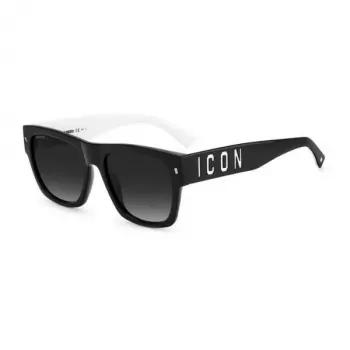DSQUARED2 ICON vyriški akiniai nuo saulės ICON0004S80S – juodas acetatinis rėmelis, pilki polikarbonatiniai lęšiai, 55/19/145 mm