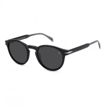 DAVID BECKHAM DB-1111-S-08A Saulės akiniai vyrams stačiakampis acetatinis rėmelis tamsiai pilka 50/23/145 mm