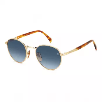 DAVID BECKHAM DB-1116-S-06J Rectangular Havana Sunglasses - Green Lens 51mm