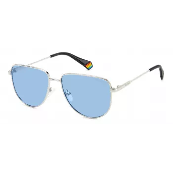 Polaroid PLD6196SX010 Unisex Square Sunglasses - Black Frame Grey Polarized Lens 56mm