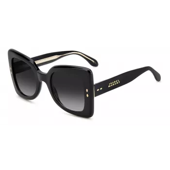 ISABEL MARANT Moteriški akiniai nuo saulės IM-0120-S-807 - stačiakampis acetatinis rėmelis, pilki polikarbonatiniai lęšiai, 52 mm