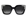 CAROLINA HERRERA HER0130S807 Moteriški drugelio formos akiniai nuo saulės, blizgūs juodi pilki 52mm
