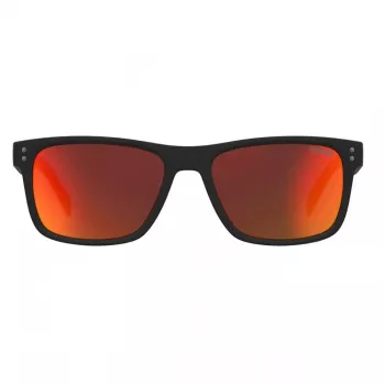 LEVI'S LV-5059-S-BLX Vyrų stačiakampiai akiniai nuo saulės - juodas acetatinis rėmelis su pilkais polikarbonato lęšiais - 55/17/145 mm