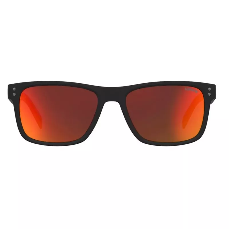 LEVI'S LV-5059-S-BLX Vyrų stačiakampiai akiniai nuo saulės - juodas acetatinis rėmelis su pilkais polikarbonato lęšiais - 55/17/145 mm