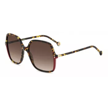 CAROLINA HERRERA Moteriški Akiniai Nuo Saulės HER0244SO63 - Geometrinis Acetato Rėmas, UV400 Apsauga, 56 mm Lęšiai