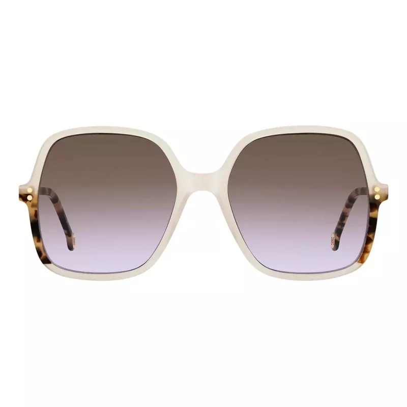 CAROLINA HERRERA Moteriški Akiniai Nuo Saulės HER0244SSZJ Kačių Akys Juodas Acetatas Pilki Gradientiniai Lęšiai 56/18/140 mm