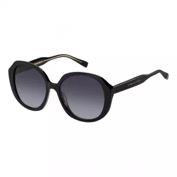 Tommy Hilfiger Moteriški Akiniai nuo Saulės TH-2106-S-807 - Juodas Rėmelis, Pilki Lęšiai, 54mm