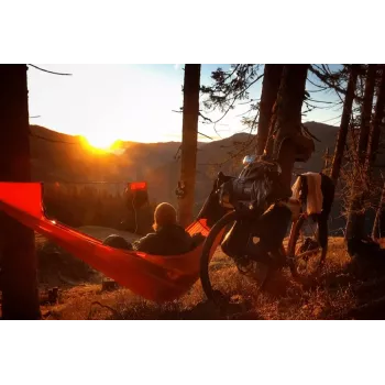Ticket To The Moon PRO HAMMOCK - Lengviausias profesionalus kabantis hamakas 1 asmeniui, nailonas, tamsiai žalia