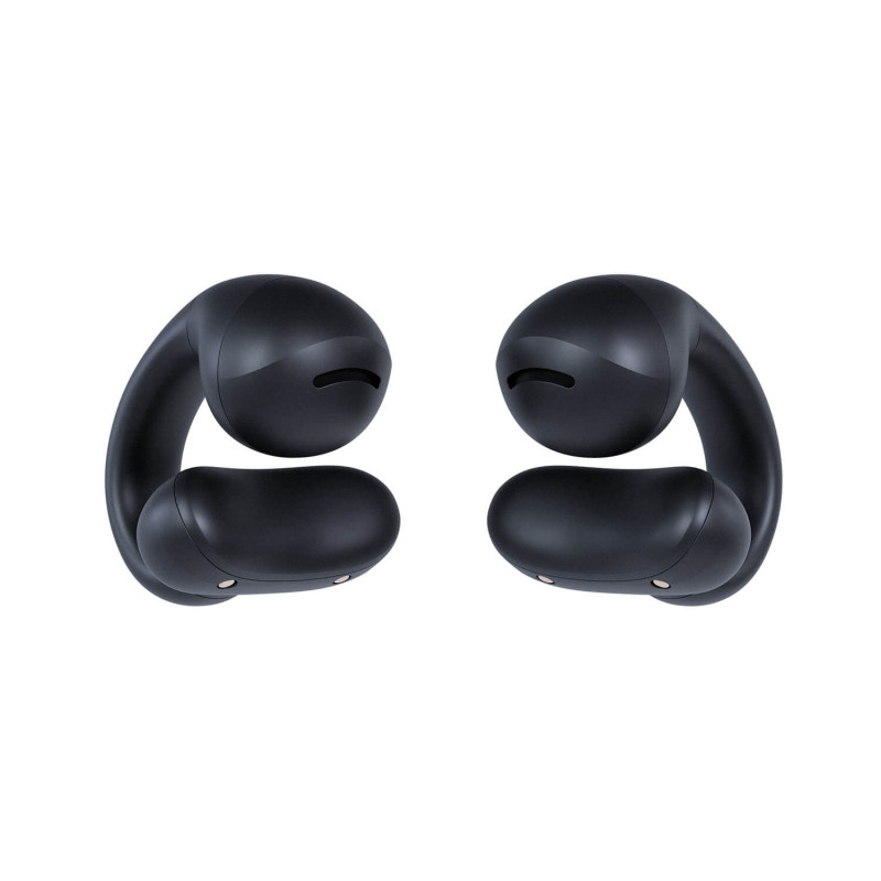 Happy Plugs Clip belaidės ausinės su atviru dizainu ir užsegimu (Juodos)