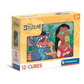 Clementoni Disney Stitch 12 kubų kaladėlių dėlionė 41347