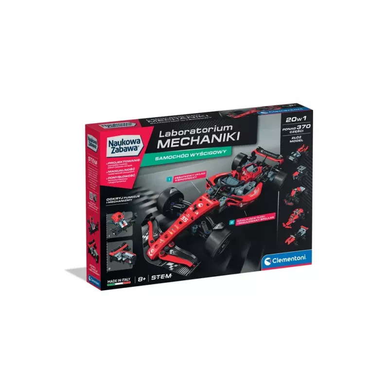 Science & Play – Mechanikos laboratorija Lenktyninis automobilis lenkiška versija Clementoni 50403