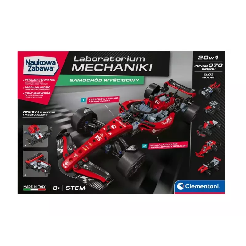 Science & Play – Mechanikos laboratorija Lenktyninis automobilis lenkiška versija Clementoni 50403