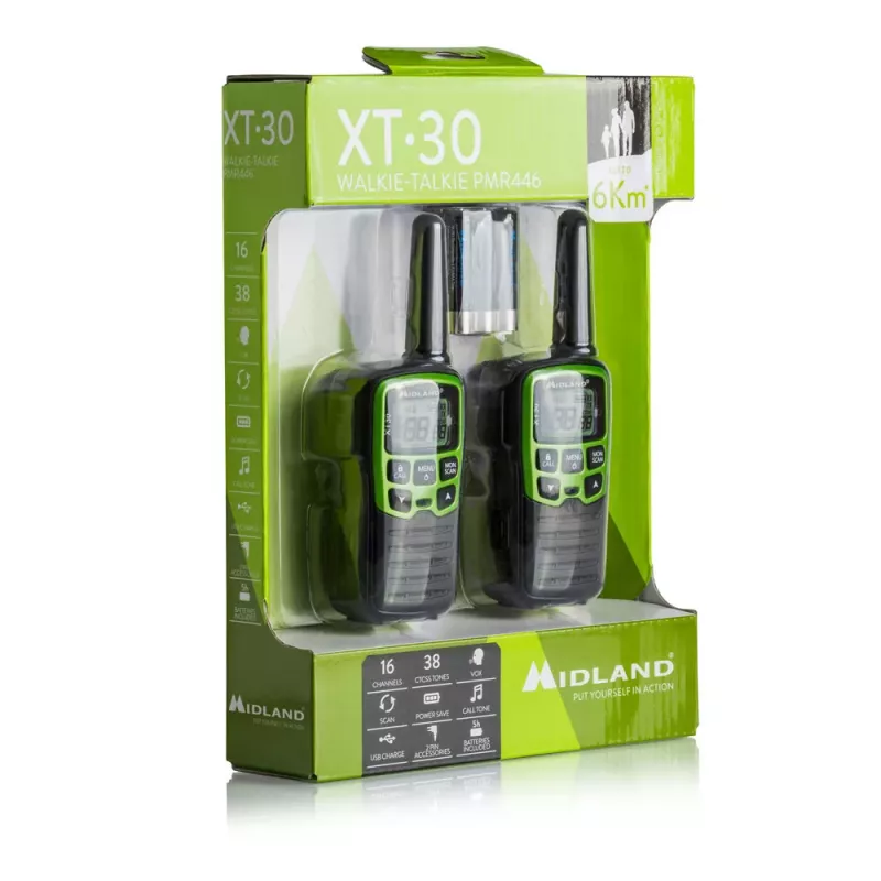 Midland XT30 2x PMR446 racijos rinkinys Žalia