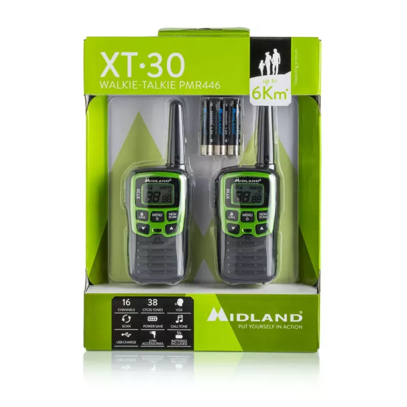 Midland XT30 2x PMR446 racijos rinkinys Žalia