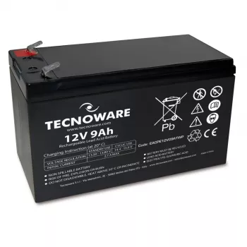 TECNOWARE 12V 9Ah Sandarinis Švino-Rūgšties Akumuliatorius su Faston 6.3mm Gnybtais