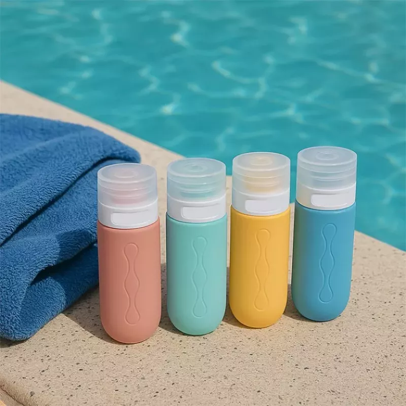 Beper C302AAC010 Silikoninių kelioninių buteliukų rinkinys – 3 x 80 ml, įvairių pastelinių spalvų