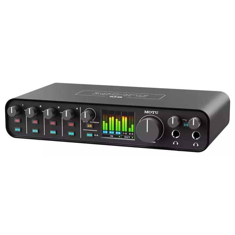MOTU M6 garso sąsaja - 6x4 USB-C su 4 išankstiniais stiprintuvais, 192 kHz
