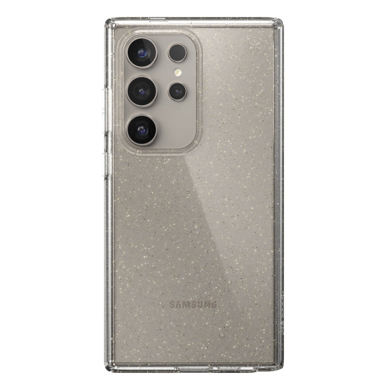 Speck Presidio Lux Glitter Dėklas Samsung Galaxy S24 Ultra (Skaidrus / Auksiniai blizgučiai)