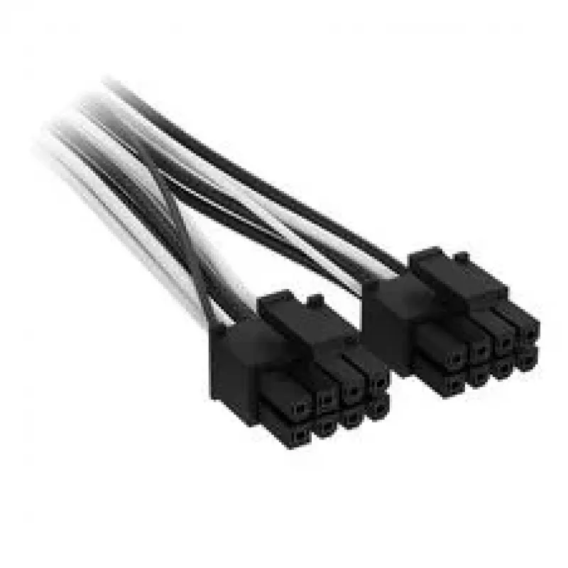 Corsair Premium Sleeved 2x 8-Pin to 12V-2x6 Cable for Type 4 PSU - Black/White