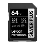 Lexar Professional SILVER PLUS SDXC 64GB atminties kortelė UHS-I U3 V30 A2