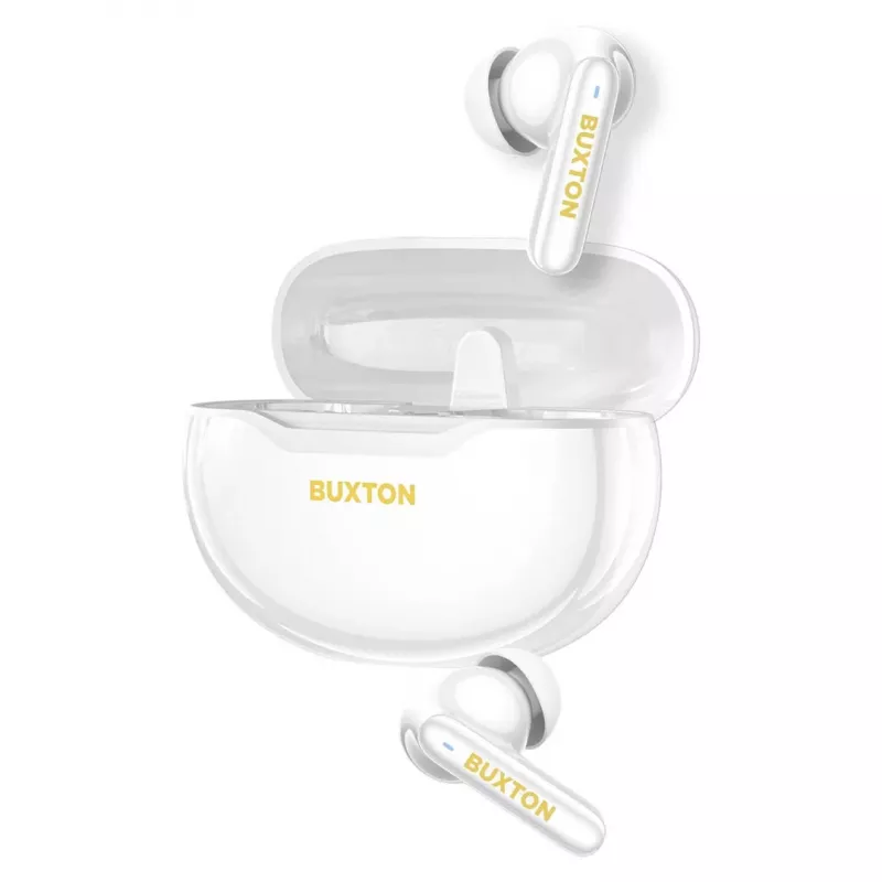 Buxton BTW 7200 Tuya belaidžiai ausinukai su įkrovimo dėklu, balti