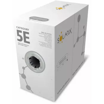 Solarix PE CAT5e UTP montavimo kabelis, vientisa viela, 305 m (SXKD-5E-UTP-PEG)