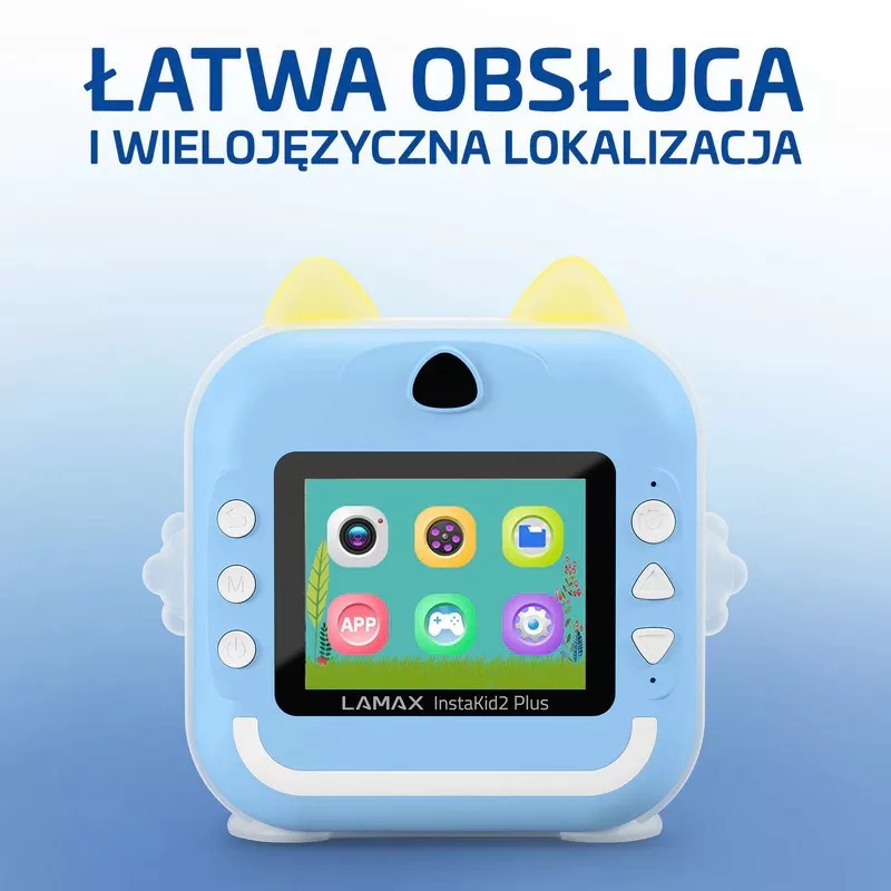 LAMAX InstaKid2 Plus vaikiška momentinė spausdinimo kamera, mėlyna