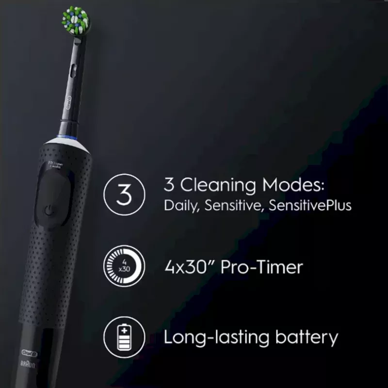 Oral-B Vitality Pro Clean CrossAction elektrinis dantų šepetėlis, juodas
