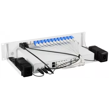 Rackmount.IT RM-SR-T16 Montavimo rinkinys lentynai, skirtas SonicWall TZ300, TZ400, TZ500, TZ600, SOHO, NSA 2600, NSA 3600, NSA 4600, NSA 5600, NSA 6600 - 1U 19 colių plieninis laikiklis su jungiamaisiais kabeliais