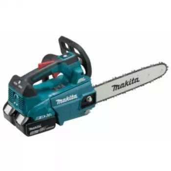 MAKITA DUC306PT2B belaidis grandininis pjūklas 36V (2x18V) 30cm padanga 2x5.0Ah akumuliatoriai ir dvigubas įkroviklis