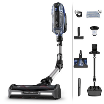 Rowenta X-Force Flex 14.60 Auto Docking belaidis stiebinis dulkių siurblys RH99C3 - mėlynas/aliumininis, 32,4V, 70 min veikimo, Aqua galvutė, LED apšvietimas