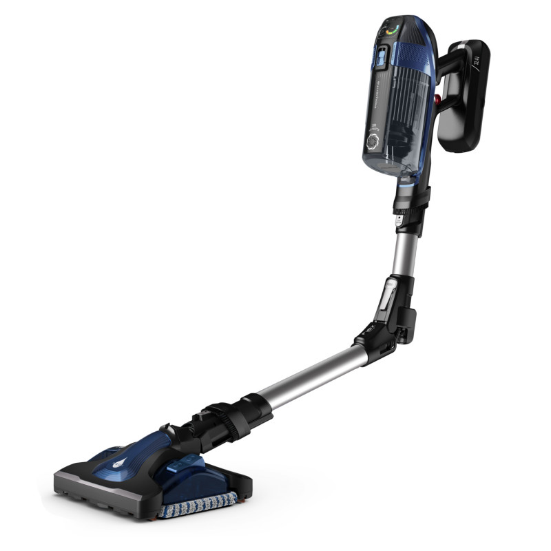Rowenta X-Force Flex 14.60 Auto Docking belaidis stiebinis dulkių siurblys RH99C3 - mėlynas/aliumininis, 32,4V, 70 min veikimo, Aqua galvutė, LED apšvietimas