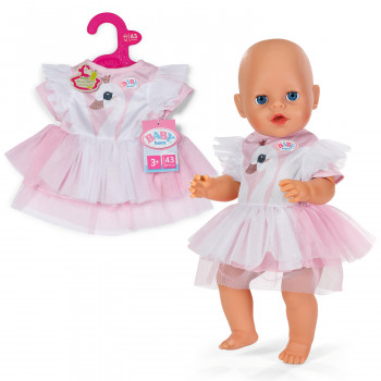 ZAPF CREATION BABY born gulbės suknelė 43 cm lėlei - komplektas