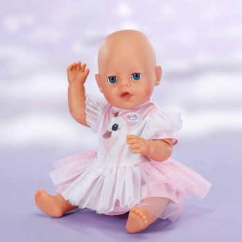 ZAPF CREATION BABY born gulbės suknelė 43 cm lėlei - komplektas