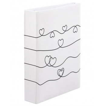 Hama Heart Waves fotoalbumas 10x15 cm, 200 nuotraukų, kietais viršeliais, baltas