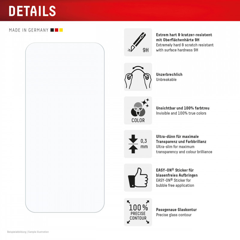 E.V.I. DISPLEX Smart Glass ekrano apsauga, skirta Xiaomi 13T Pro / 13T – 9H grūdintas stiklas, itin skaidrus, Easy-On rėmelis