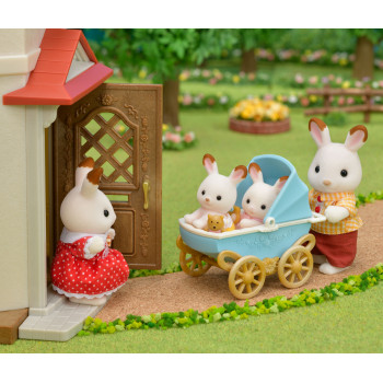 EPOCH Sylvanian Families Šokoladiniai Triušiukai Dvyniai su Vežimėliu