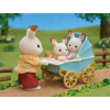 EPOCH Sylvanian Families Šokoladiniai Triušiukai Dvyniai su Vežimėliu