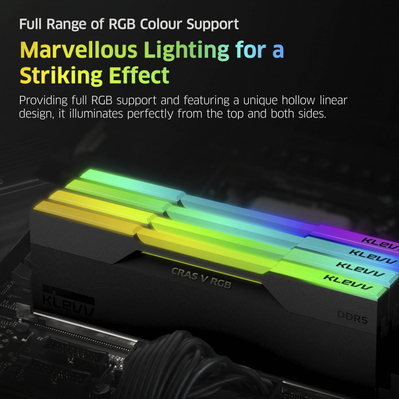 KLEVV CRAS V RGB 32GB (2x16GB) DDR5 6000MHz CL30 atminties rinkinys