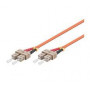 Microconnect 1m SC/UPC-SC/UPC Duplex Multimode OM2 šviesolaidinis kabelis, LSZH, oranžinis