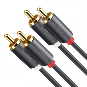 UGREEN AV104 2x RCA vyriškas į 2x RCA vyrišką garso kabelis 2 m juodas