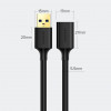 UGREEN US129 USB 3.0 ilginimo laidas 0,5 m juodas
