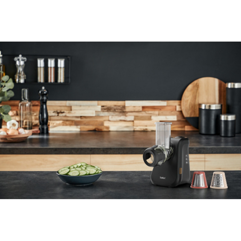 TEFAL MB77EN elektrinė tarka ir spiralizatorius, 260 W, 5 kūgiai, juoda/sidabrinė
